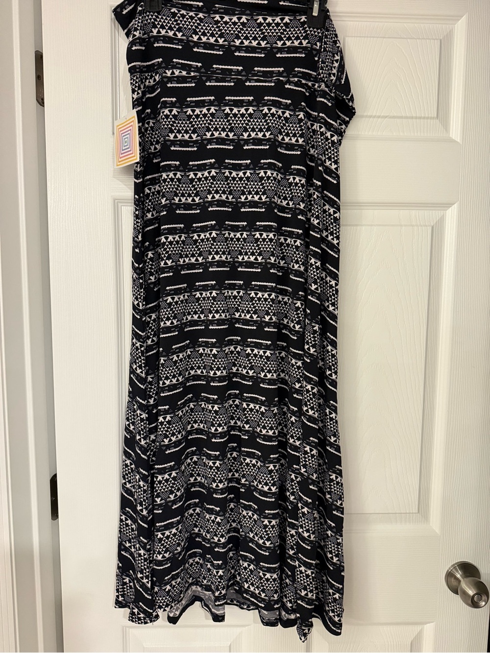 LuLaRoe Black & White Geometric Print Maxi Skirt